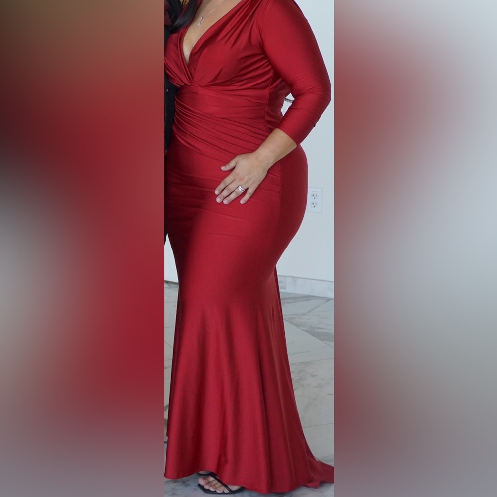 ADORA Vibrant Red Long Sleeve Dress